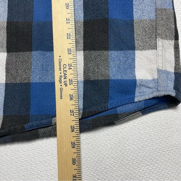 Vintage 90s Dakota Plaid Heavyweight Flannel Shirt Long Sleeve Blue Size XL Tall - Picture 12 of 16